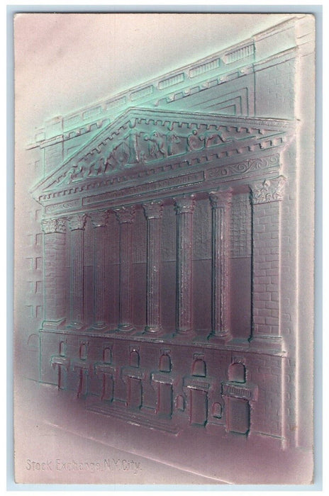 c1910's Stock Exchange New York City NY Airbrushed Embossed Antique Postcard