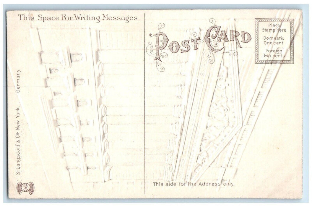 c1910's Stock Exchange New York City NY Airbrushed Embossed Antique Postcard