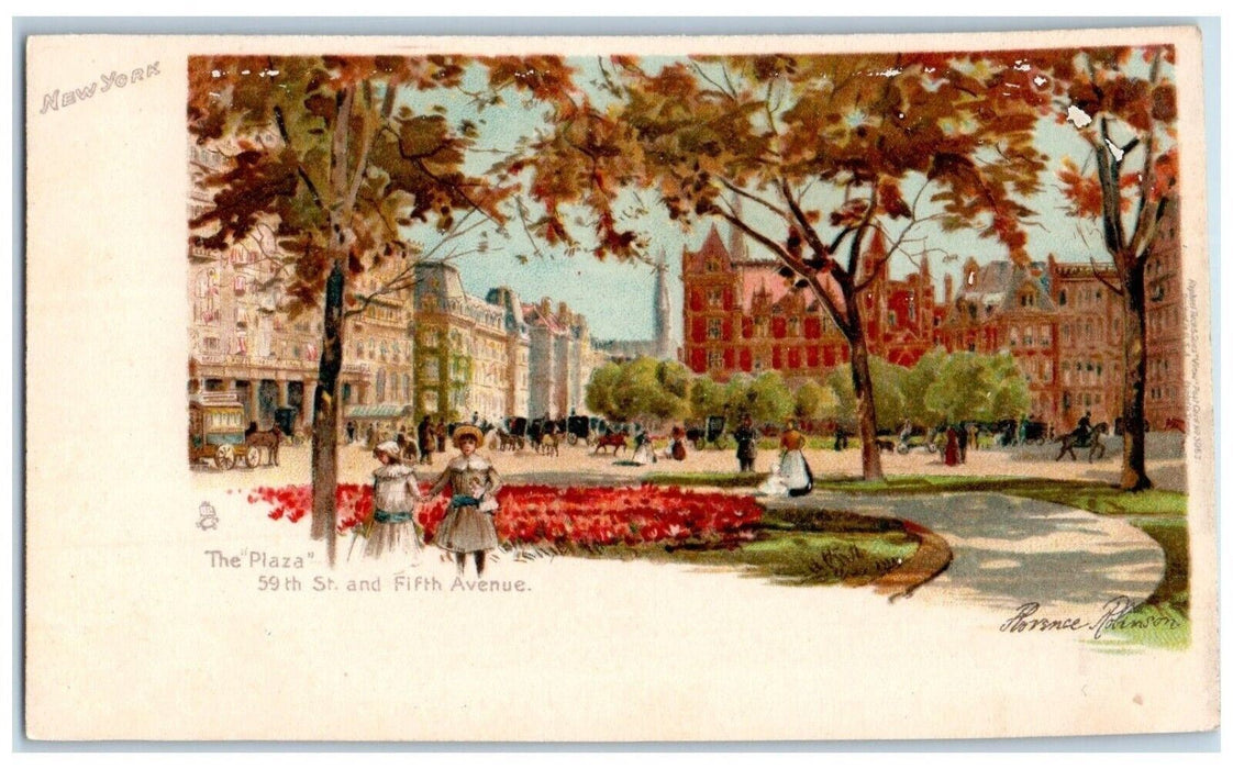 c1900's The Plaza 59th Street Fifth Avenue New York NY Unposted Antique Postcard