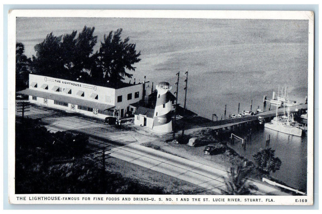 c1960's The Lighthouse Famous for Fine Foods and Drinks Stuart FL Postcard