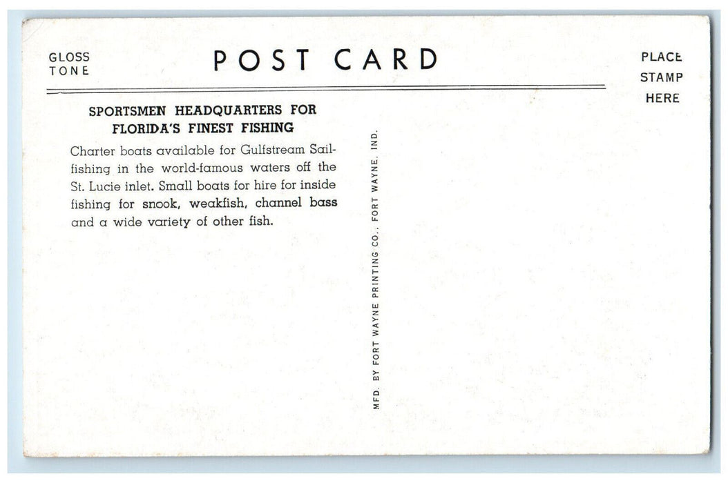 c1960's The Lighthouse Famous for Fine Foods and Drinks Stuart FL Postcard