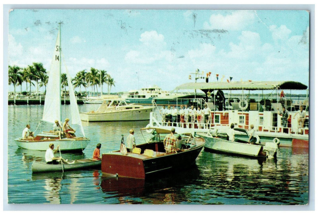 1967 One of Many Picturesque Yacht Basins in Fort Myers Florida FL Postcard