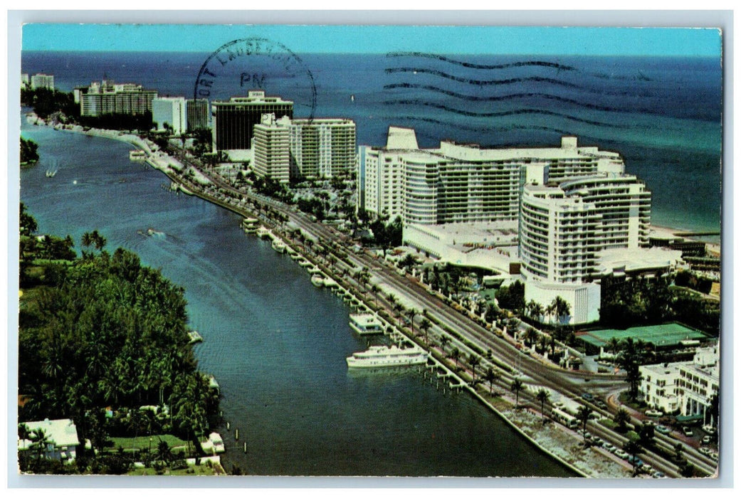 1970 Fontainebleau Eden Roc and Doral Beach Hotels Miami Beach FL Postcard
