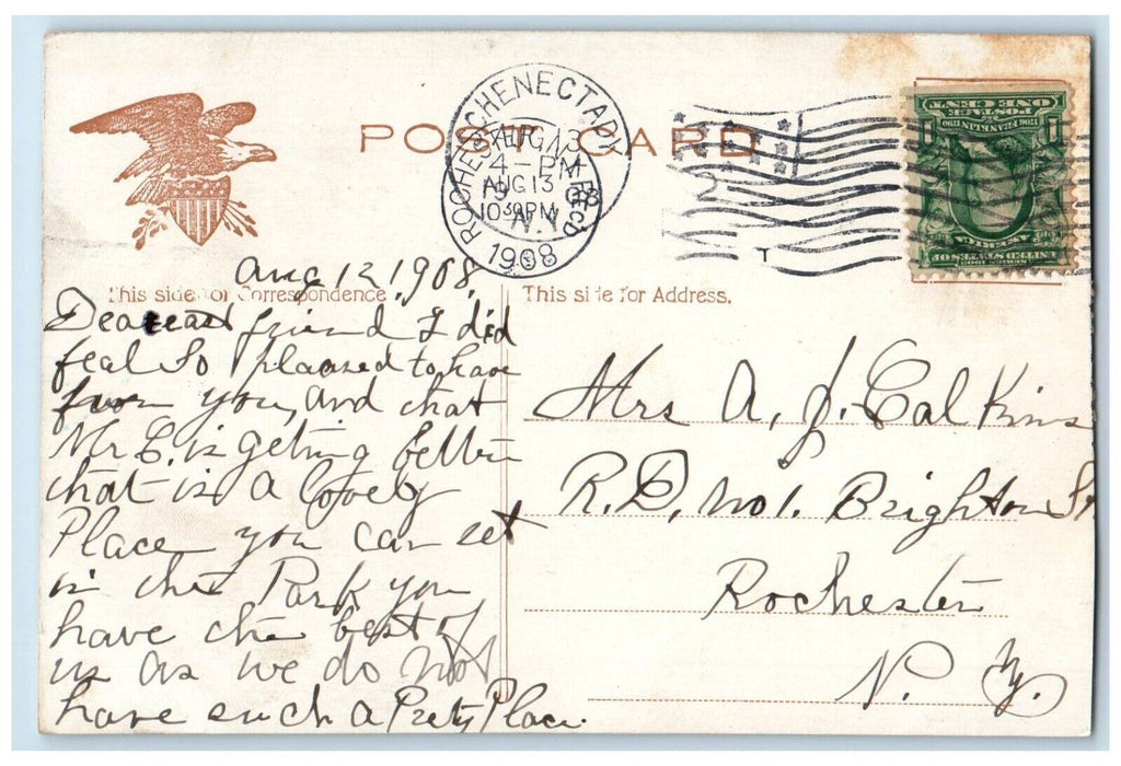 1908 Sailing Small Boats In Central Park New York NY Posted Antique Postcard