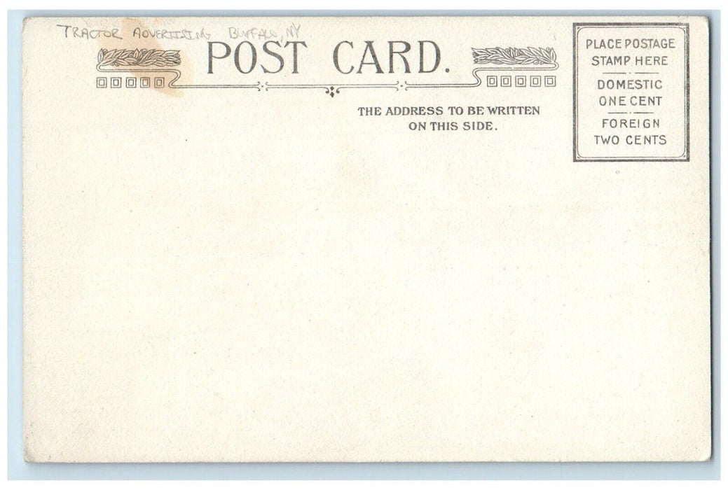 c1905 Buffalo Pitts Special Grader Tractor Advertising Buffalo New York Postcard