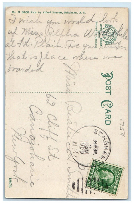1909 Moonlight On Schoharie River Schoharie New York NY Posted Antique Postcard