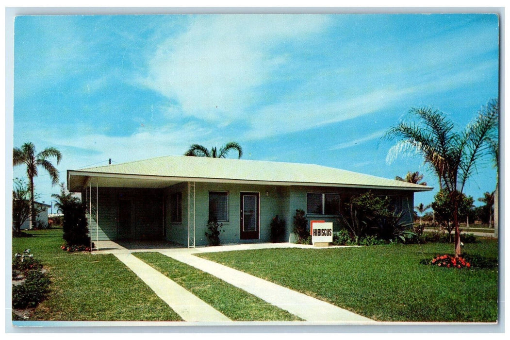 c1960's The Hibiscus Home Sarasota FL Real Estate Advertising Postcard