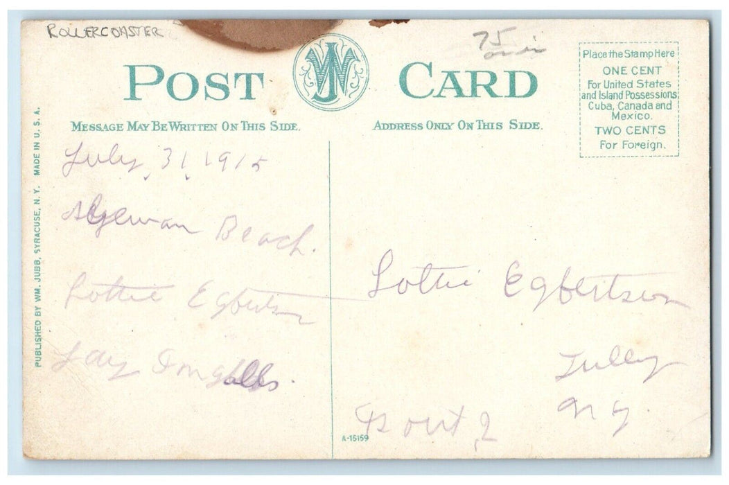 1915 Figure 8 Pavilion Sylvan Beach New York NY Posted Antique Postcard