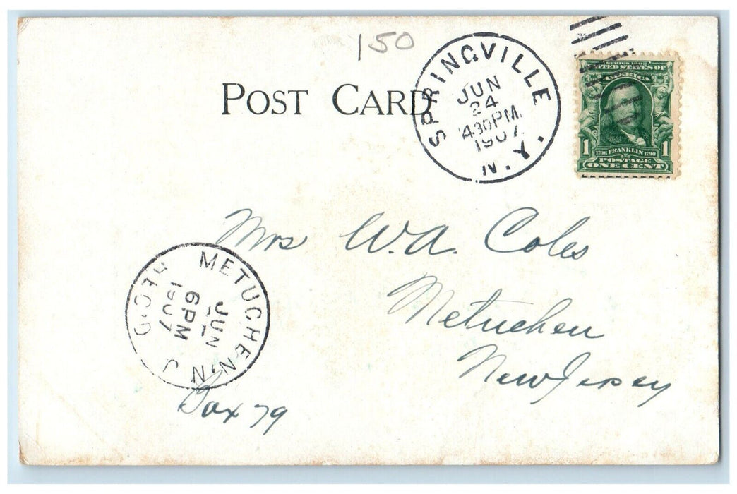 1907 Soldiers Monument Buffalo Street Springville New York NY Antique Postcard