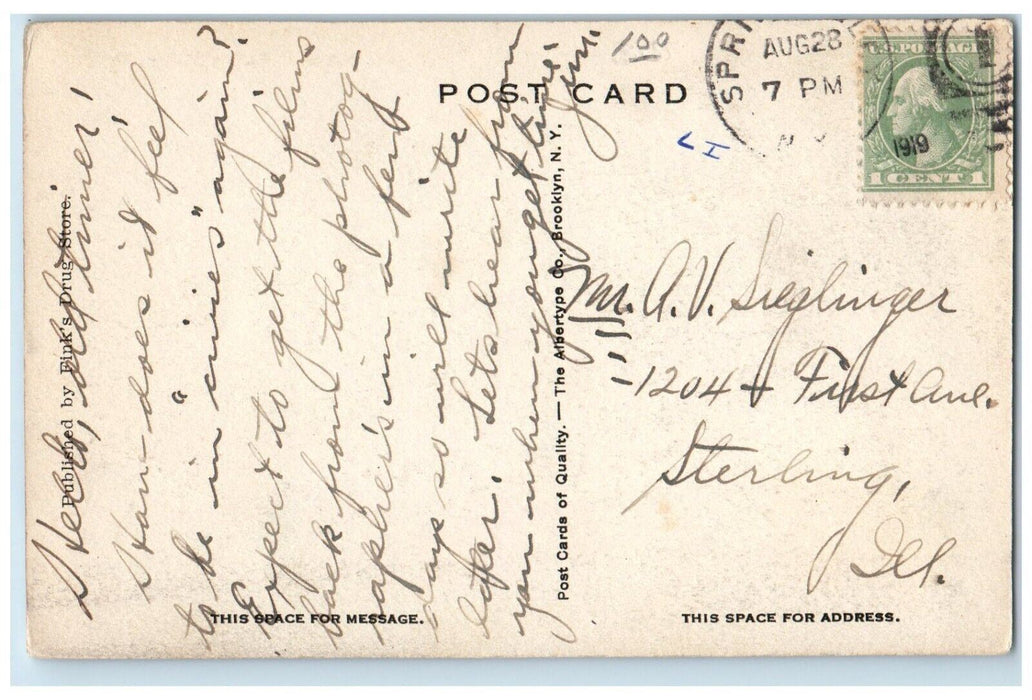 1919 Public School Building Campus Spring Valley New York NY Antique Postcard