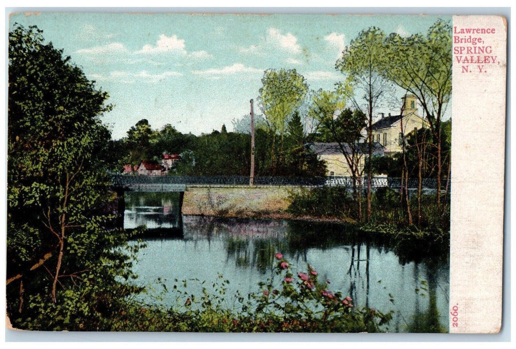 1908 Lawrence Bridge River Spring Valley New York NY Posted Antique Postcard