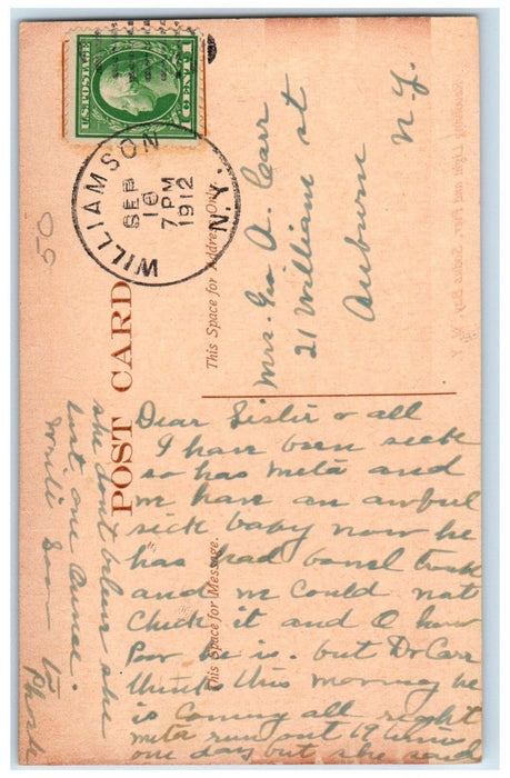 1912 Revolving Light And Pier Sodus Bay Williamson New York NY Antique Postcard