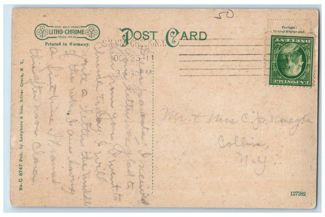 1911 Log Cabin Beach Park Silver Creek New York NY Posted Antique Postcard
