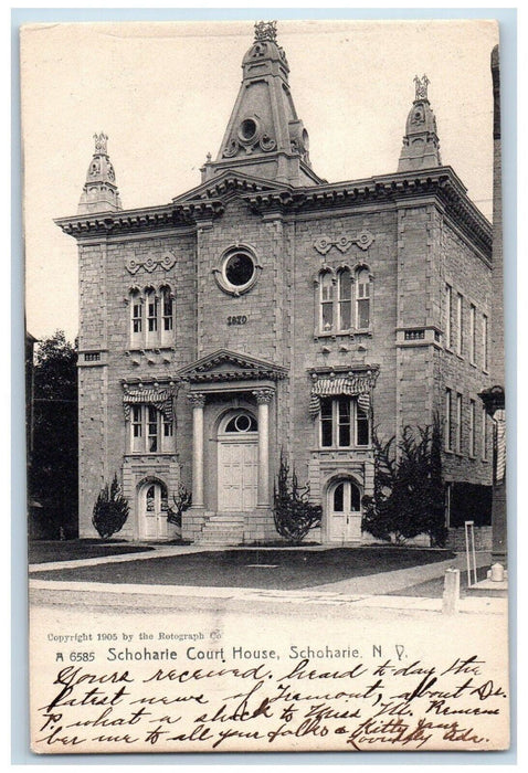 1906 Schoharie Court House Building Schoharie New York NY Rotograph Postcard