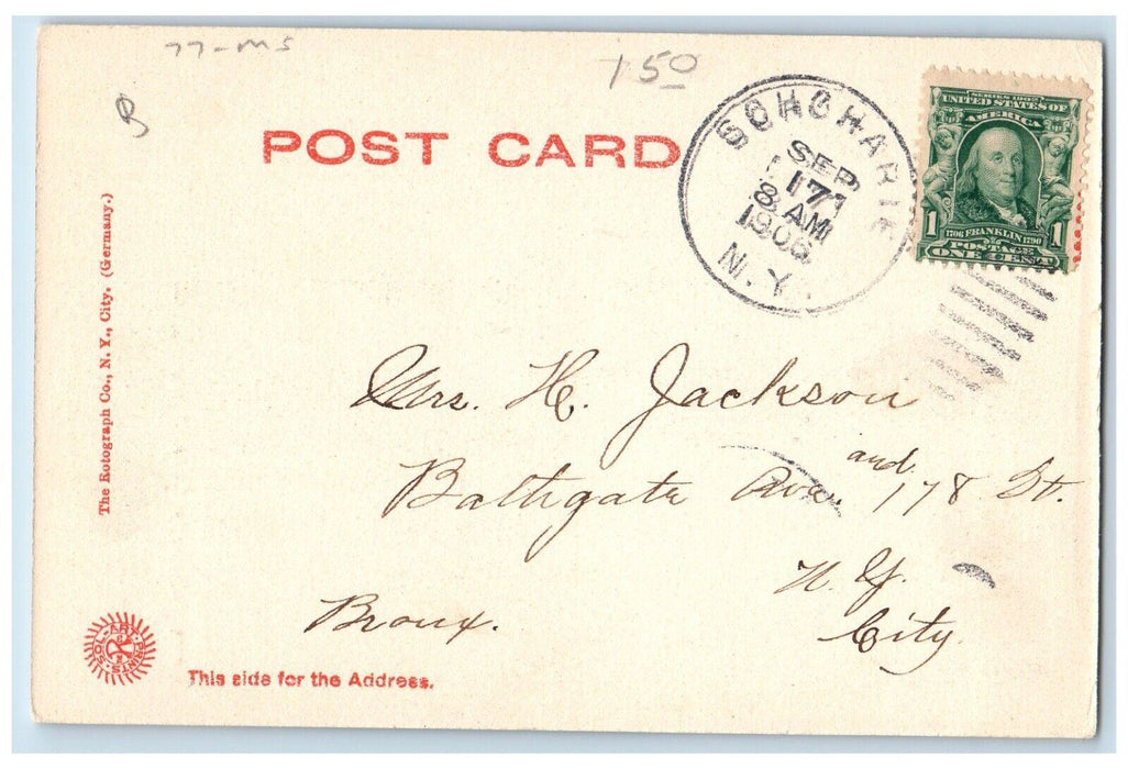 1906 Schoharie Court House Building Schoharie New York NY Rotograph Postcard