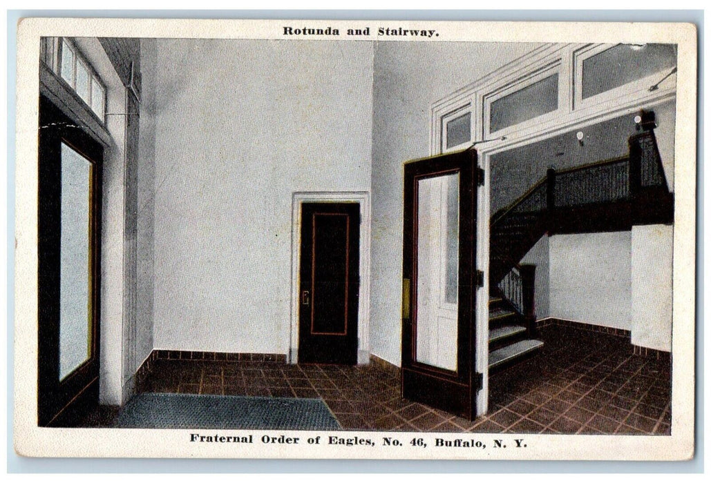 c1910 Rotunda Stairway Fraternal Order Eagles No. 46 Buffalo New York Postcard