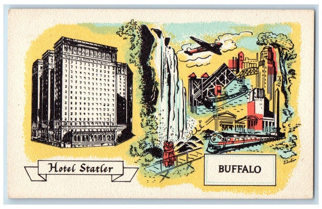 c1910 Hotel Statler Buffalo Rooms With Bath Downtown Buffalo New York Postcard