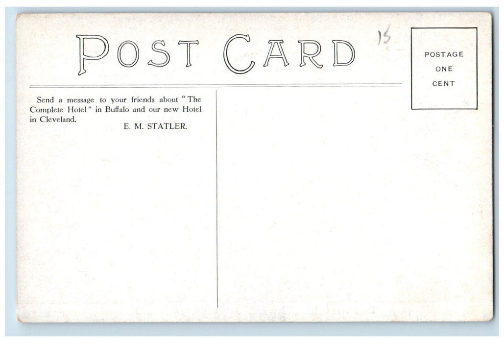 c1910 Dutch Grill Hotel Statler Restaurant Chair Table Interior Buffalo Postcard