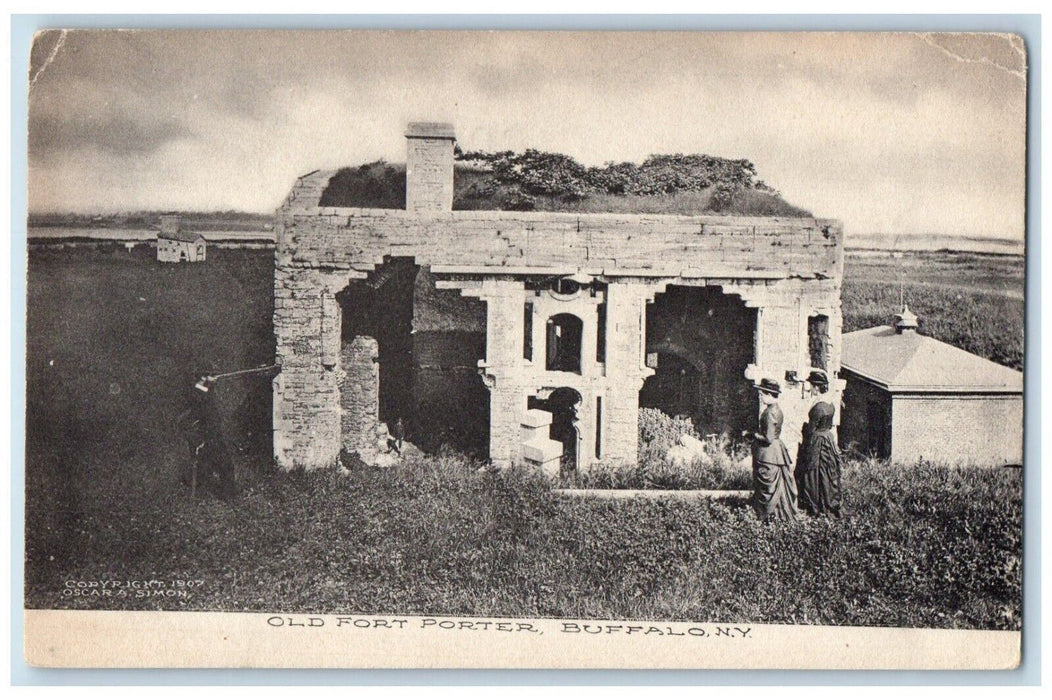 c1910 Old Fort Porter Construction Building Exterior Buffalo New York Postcard