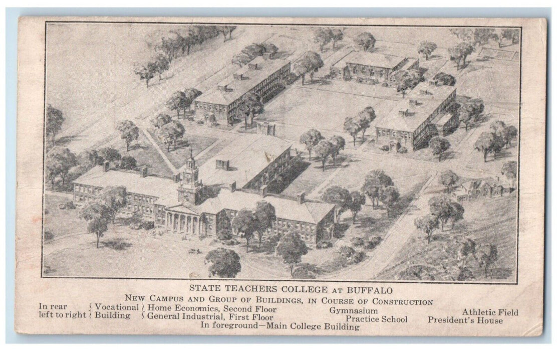 c1910 State Teachers College Exterior School Building Buffalo New York Postcard
