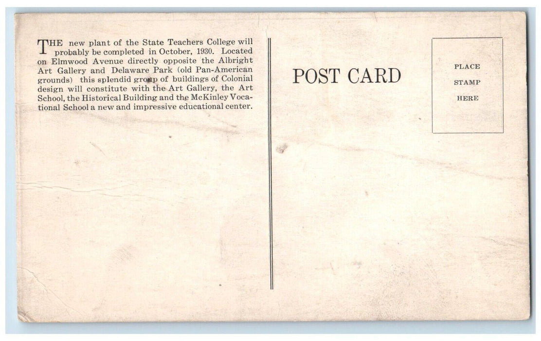 c1910 State Teachers College Exterior School Building Buffalo New York Postcard