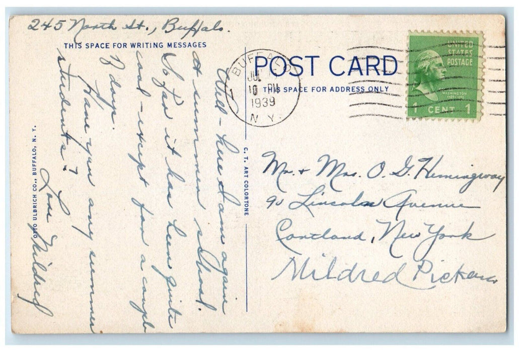 1939 Administration Building State Teachers College Buffalo New York NY Postcard
