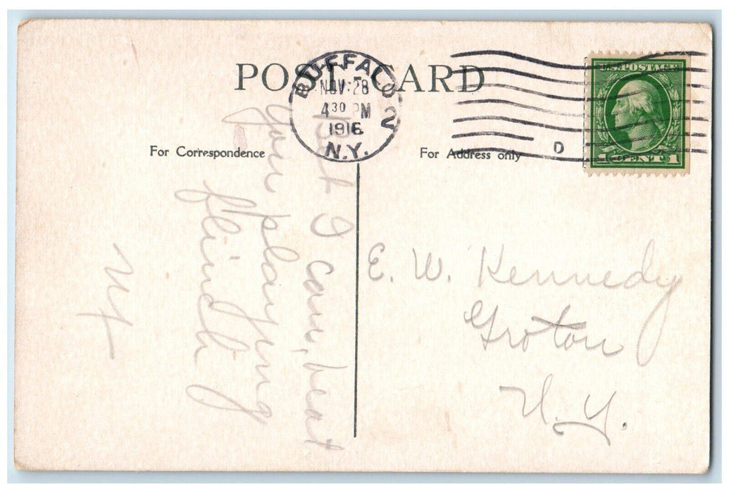 1916 Homeopathic Hospital Exterior Building Field Buffalo New York NY Postcard