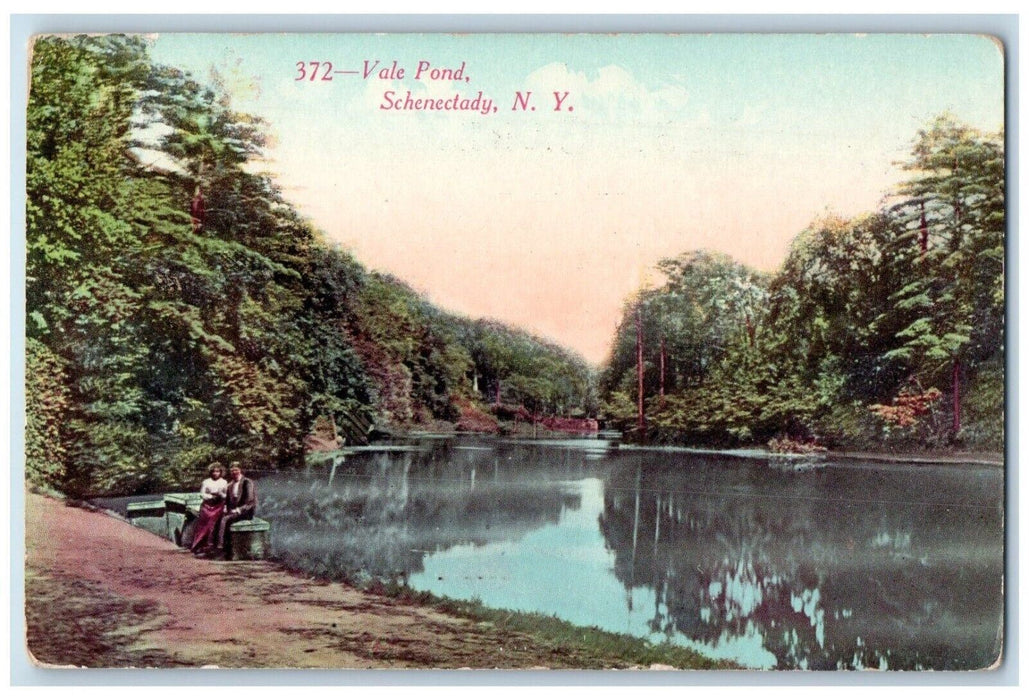 c1910's View Of Vale Pond Schenectady New York NY Unposted Antique Postcard