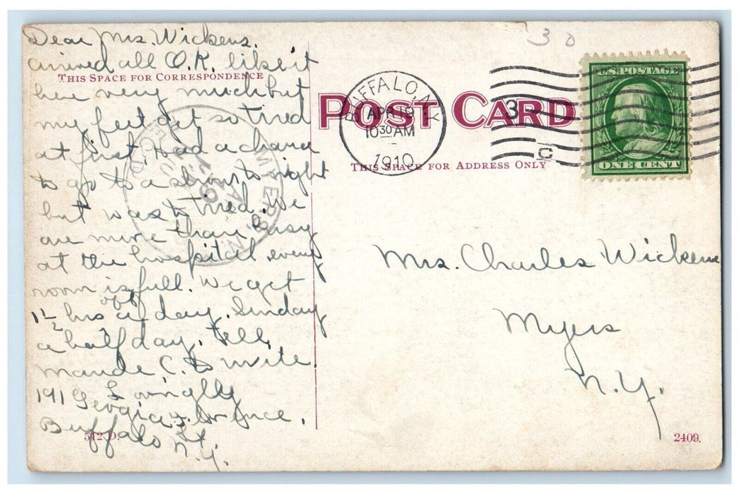 1910 Father Bakers Streetcar Street Building Exterior Buffalo New York Postcard