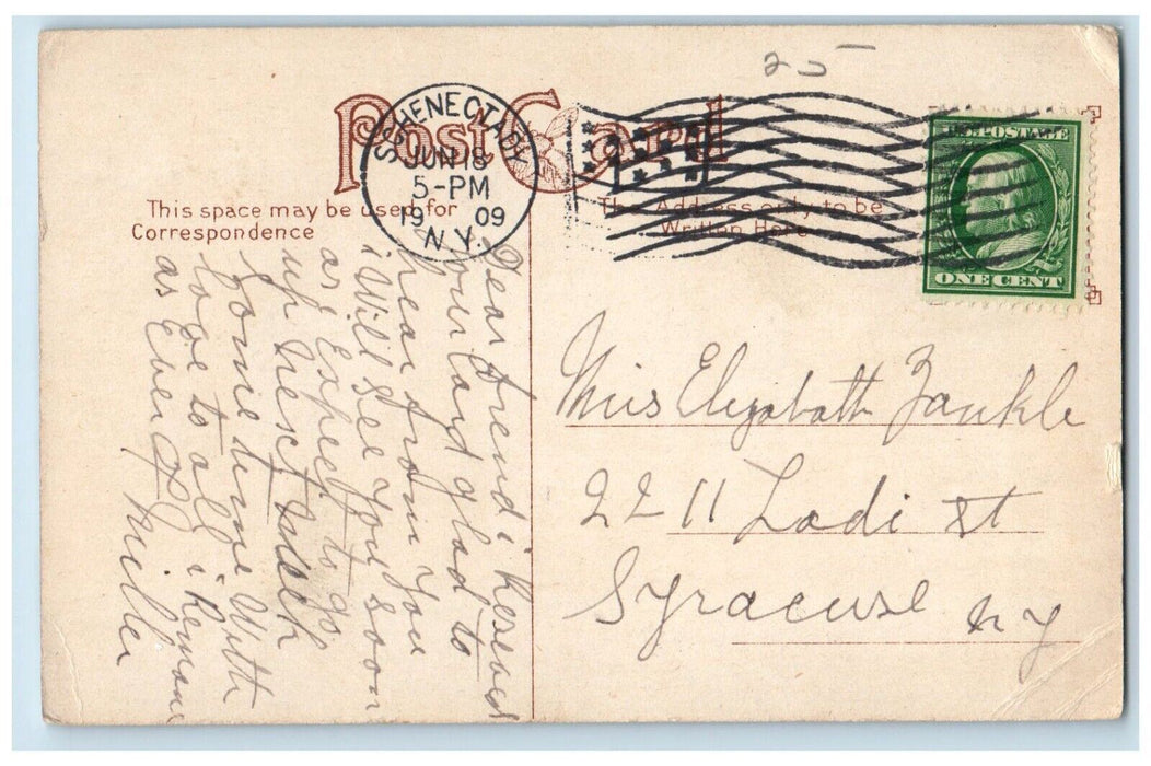 1909 View Of Parkwood Boulevard Schenectady New York NY Posted Antique Postcard