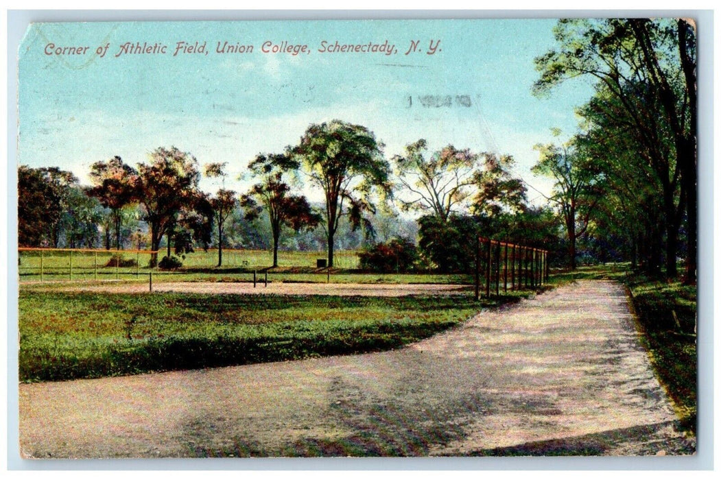 1910 Corner Of Athletic Field Union College Schenectady New York NY Postcard
