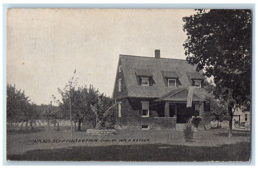 1918 Alplaus Bee And Poultry Farm Schenectady NY Posted Antique Postcard