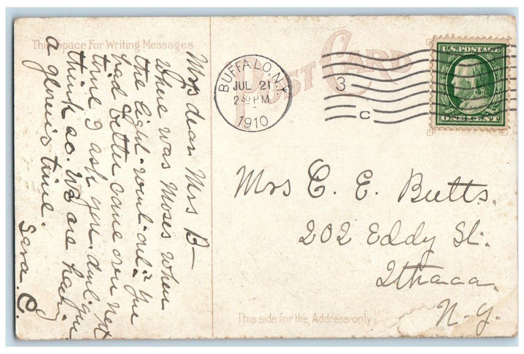 1910 Government Lighthouse Harbor Entrance Exterior Buffalo New York NY Postcard