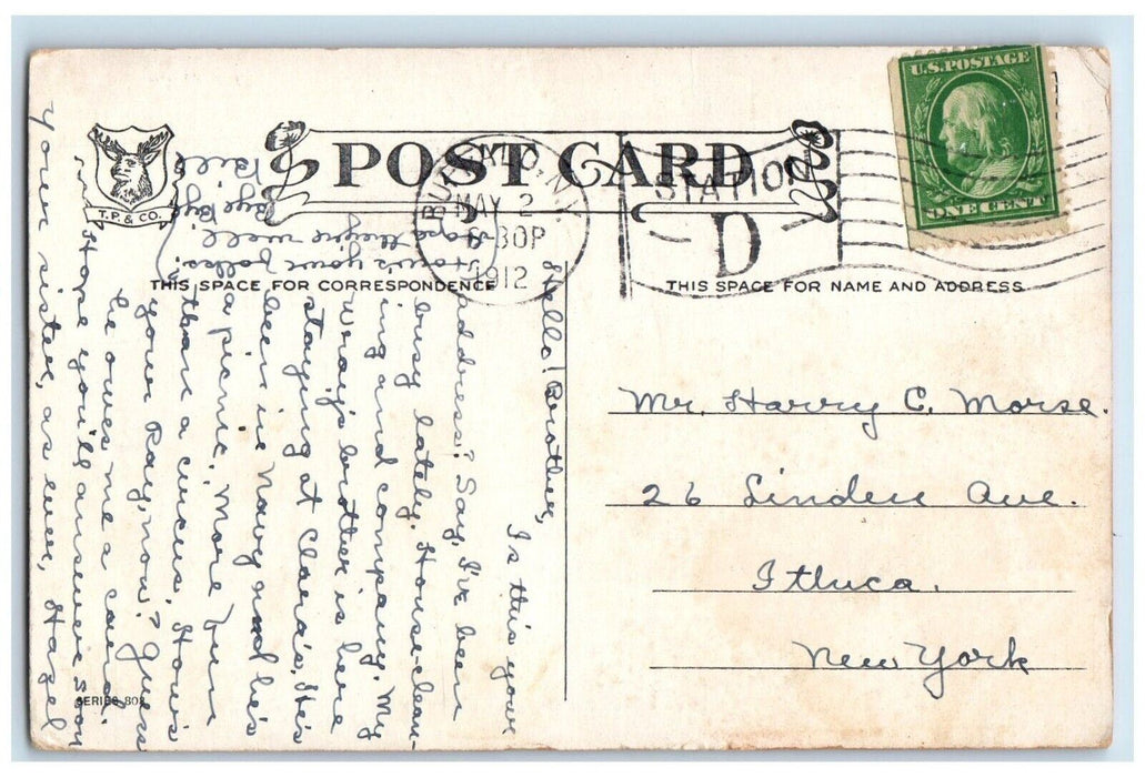 1912 We Need Some Boys Here In Two Girls Swing Scene Buffalo New York Postcard