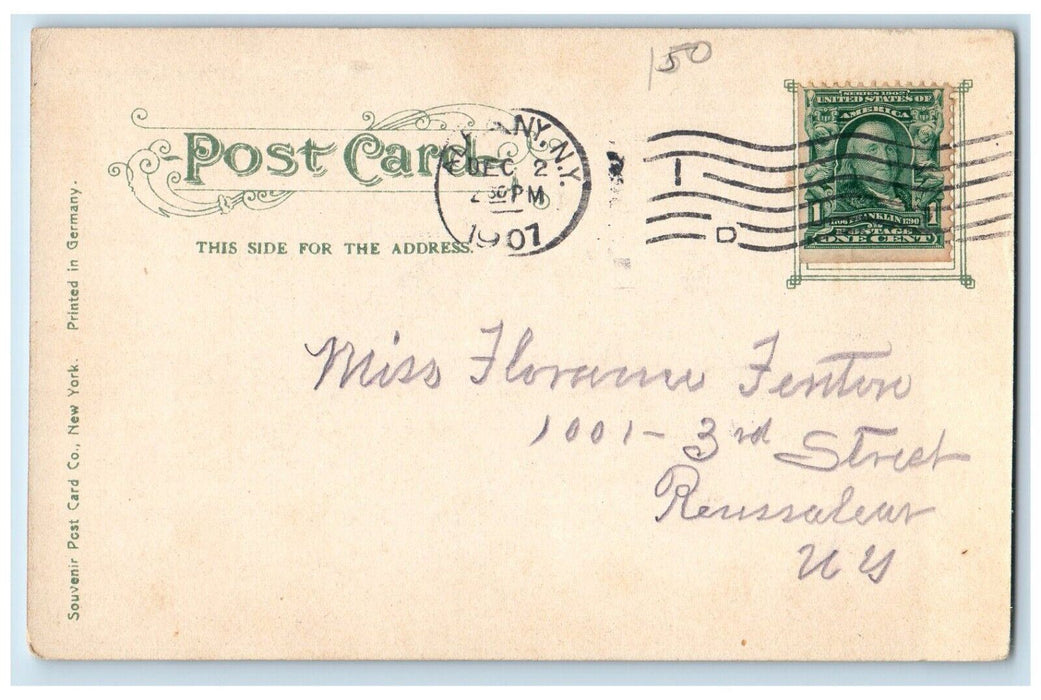 1907 Ellis Residence Union Square Schenectady New York NY Antique Postcard