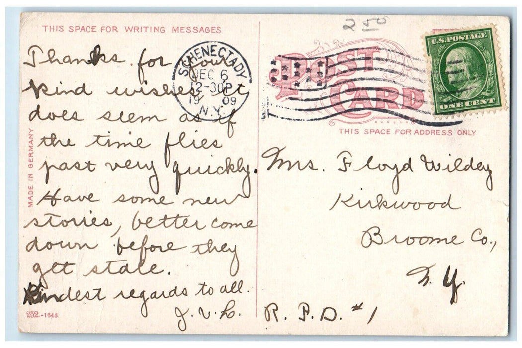 1909 State St. Looking East Drug Store Trolley Schenectady New York NY Postcard