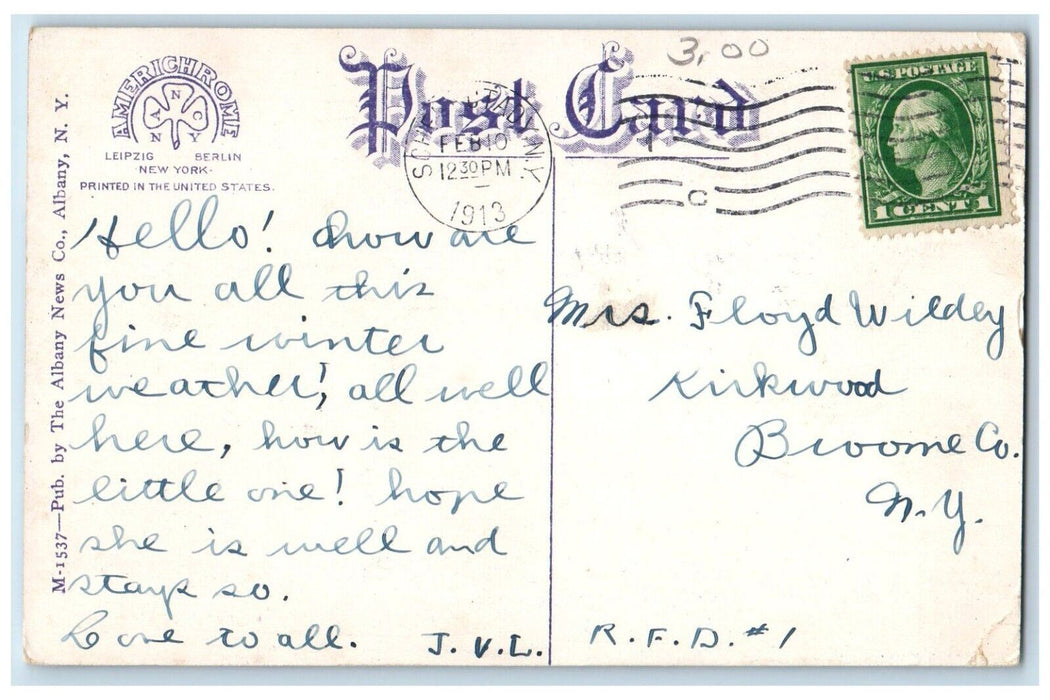 1913 Employees Leaving Work At General Electric Co. Schenectady NY Postcard