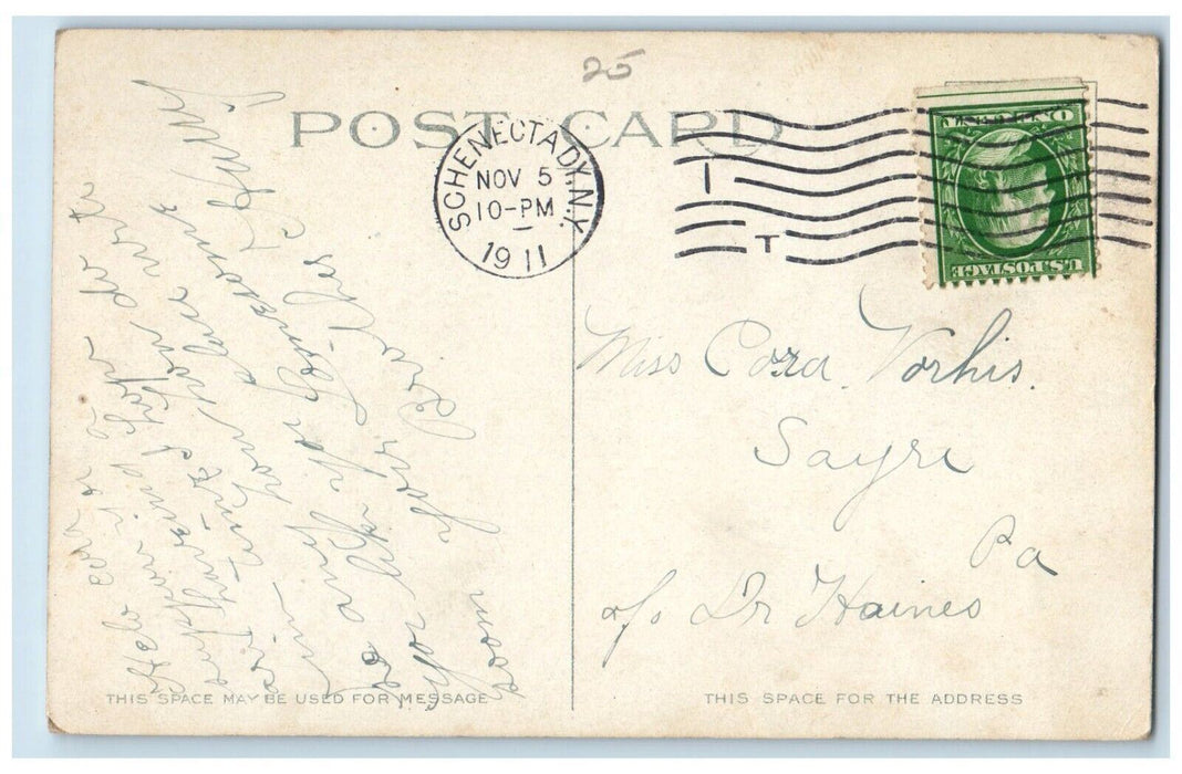 1911 Scene Vail Cemetery River Scene Schenectady New York NY Antique Postcard
