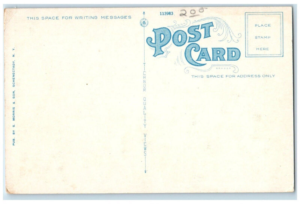 c1930's State Street Cars Patriotic Flags Schenectady New York NY Postcard