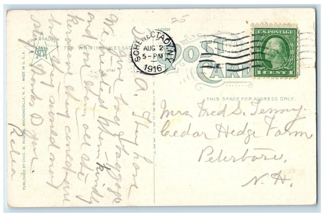 1916 Blue Gate Entrance Union College Schenectady New York NY Antique Postcard