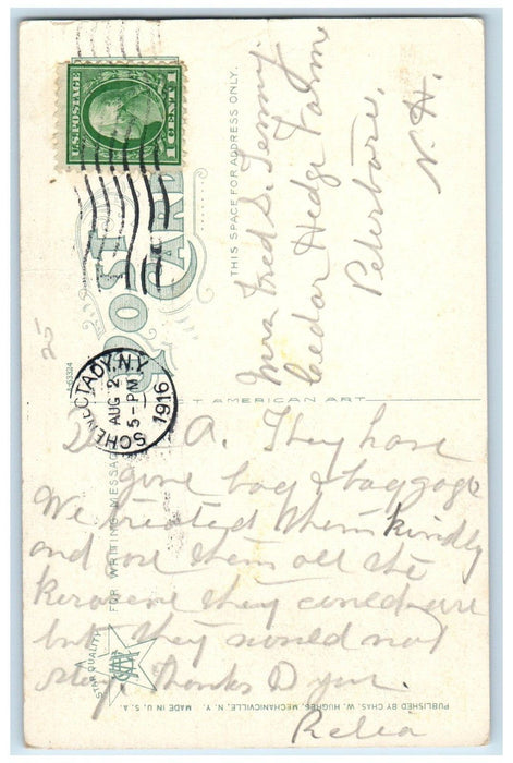 1916 Blue Gate Entrance Union College Schenectady New York NY Antique Postcard