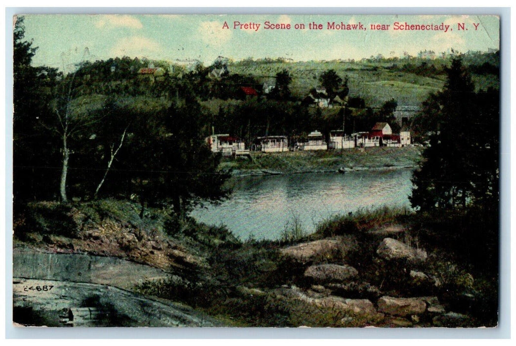 1912 A Pretty Scene On The Mohawk Near Schenectady New York NY Antique Postcard