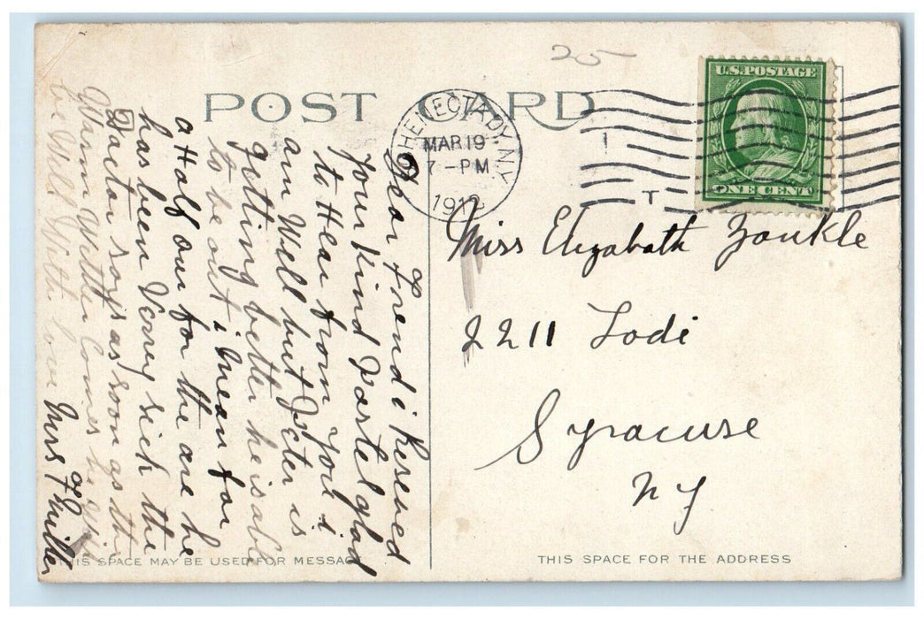 1912 A Pretty Scene On The Mohawk Near Schenectady New York NY Antique Postcard