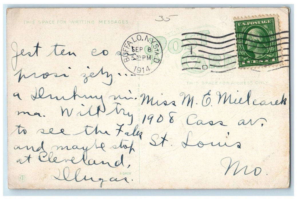 1914 Lafayette High School Buffalo New York NY Antique Posted Postcard