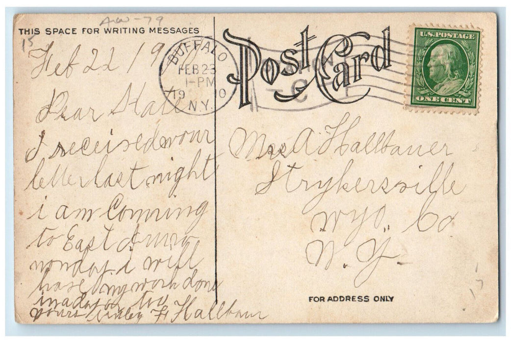 1910 Interior St. Louis Roman Catholic Church Buffalo New York NY Postcard