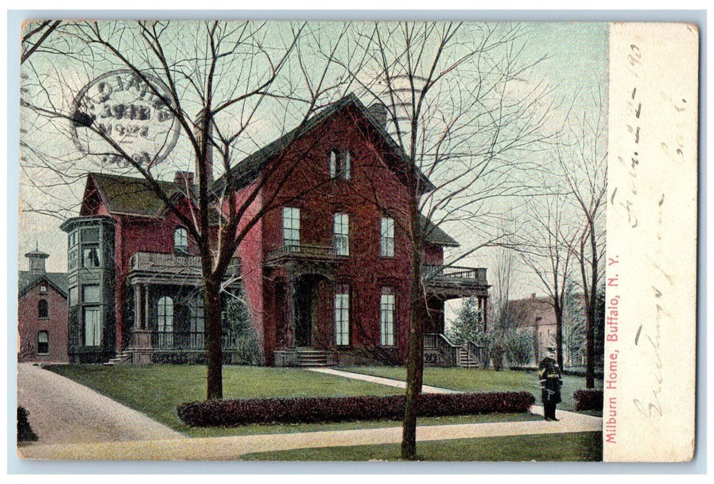 1908 View of Milburn Home Buffalo New York NY Antique Posted Postcard