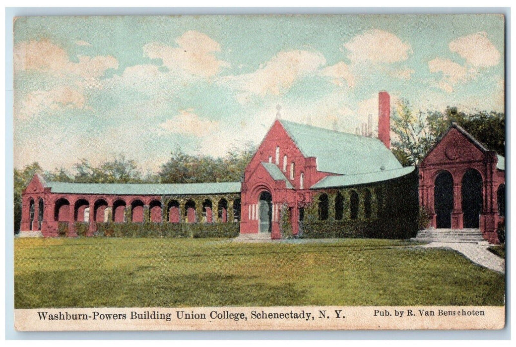 c1910's Washburn Powers Building Union College Schenectady New York NY Postcard