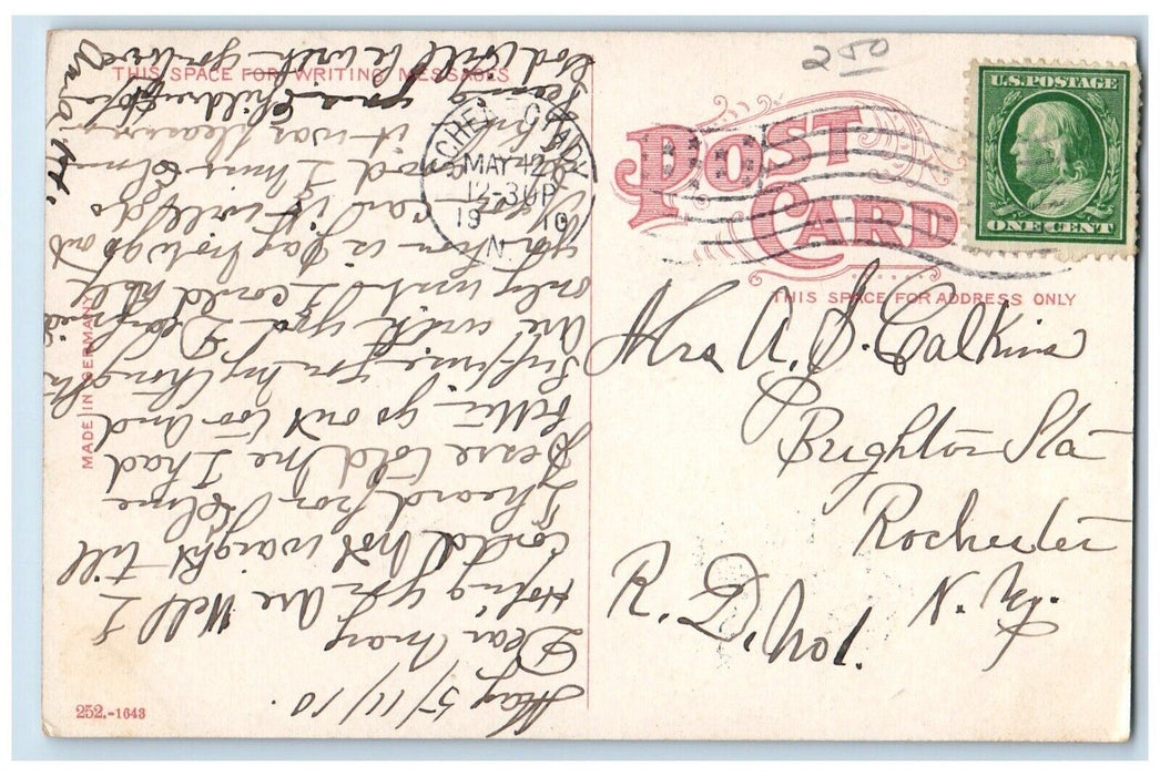 1910 State Street Looking East Stores Trolley Cars Schenectady NY Postcard