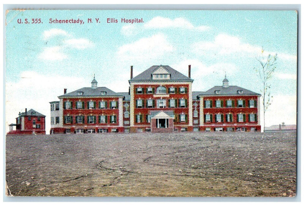 1910 View Of Ellis Hospital Building Schenectady New York NY Antique Postcard