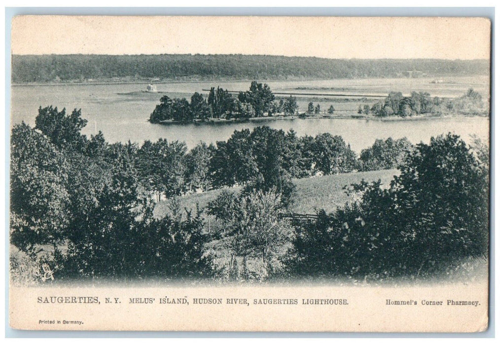 Saugerties NY, Melus Island Hudson River Saugerties Lighthouse Tuck's Postcard